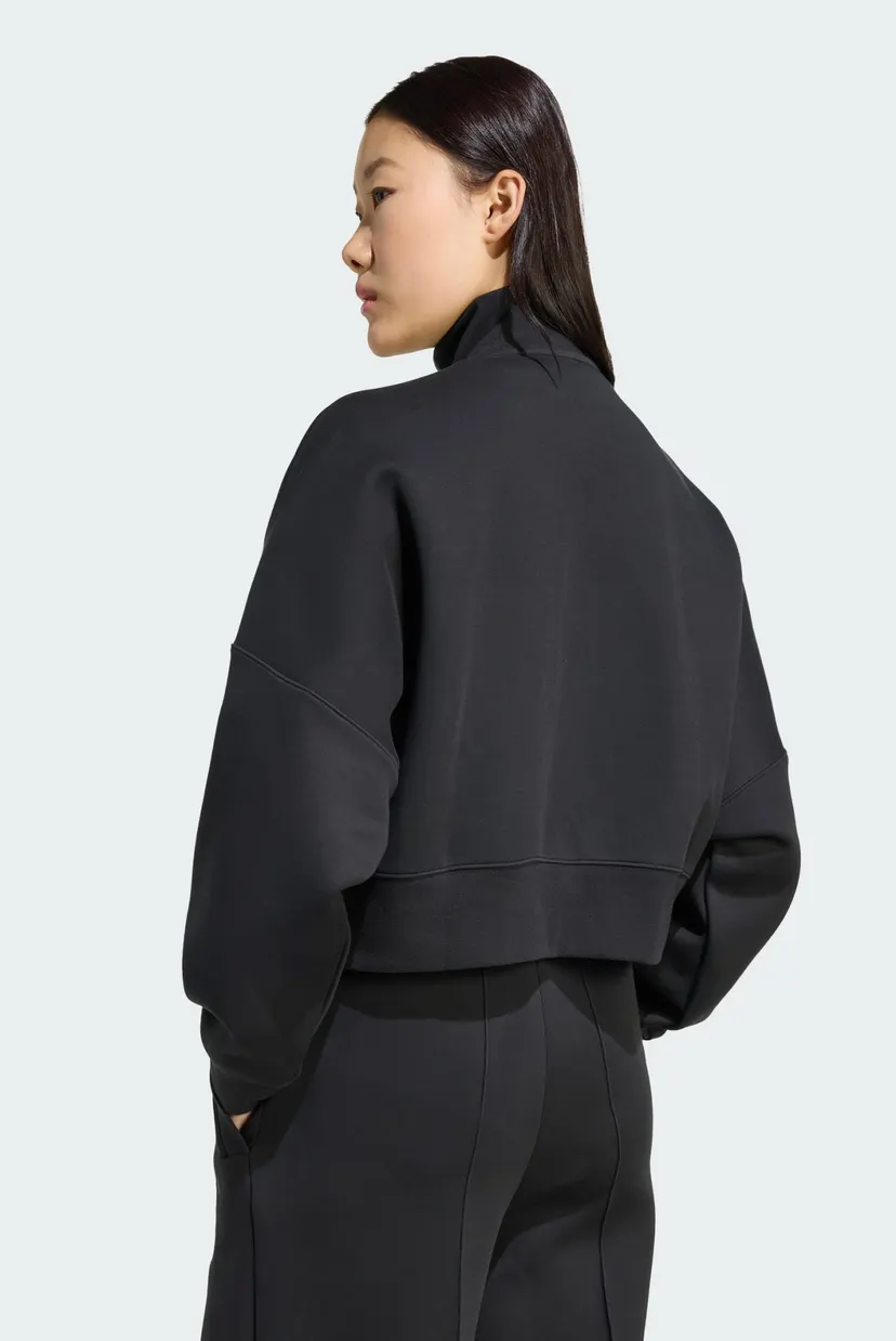 Жіноча чорна спортивна кофта Off Placed 3-Stripes Zip Up 3