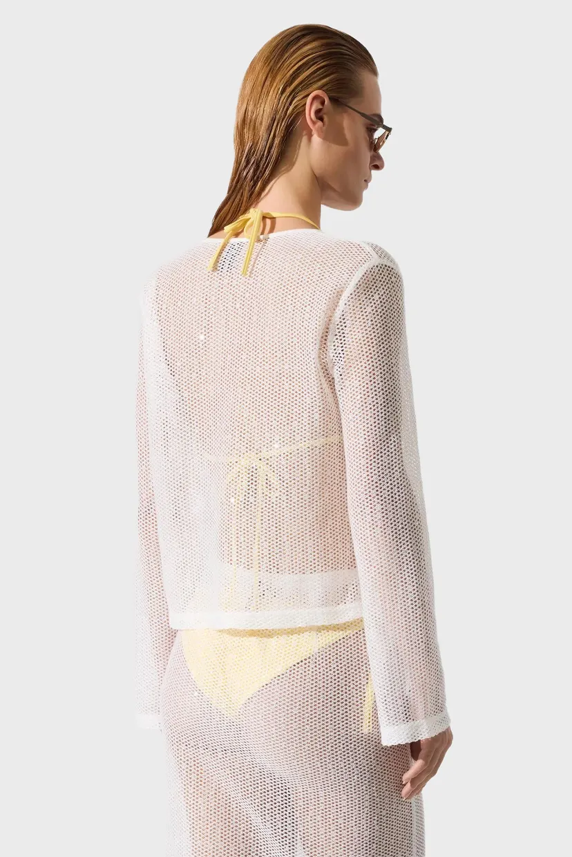 Жіночий білий топ SIGNATURE CROCHET 3