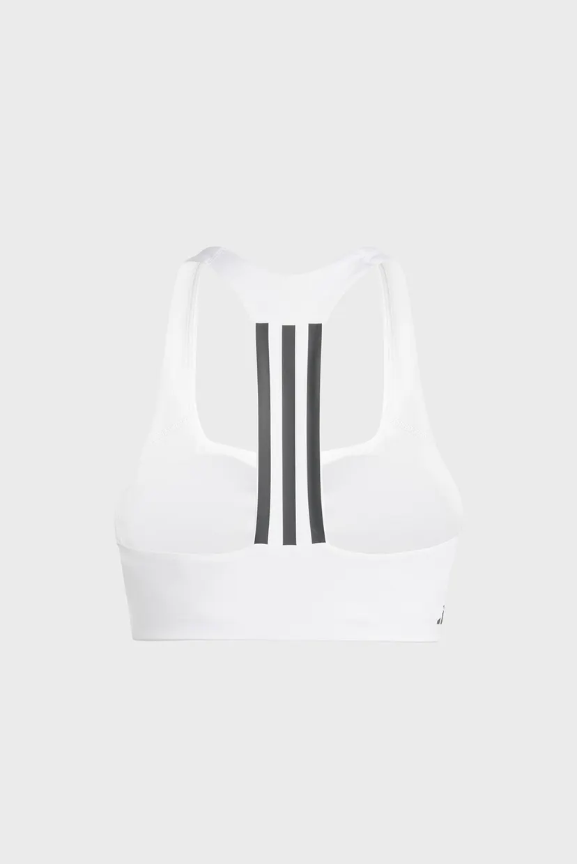 Жіночий білий топ Powerimpact Training Medium-Support 3-Stripes 7