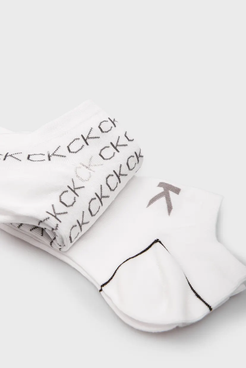 Женские белые носки (2 пары) CK WOMEN SNEAKER  ALL OVER LOGO 3