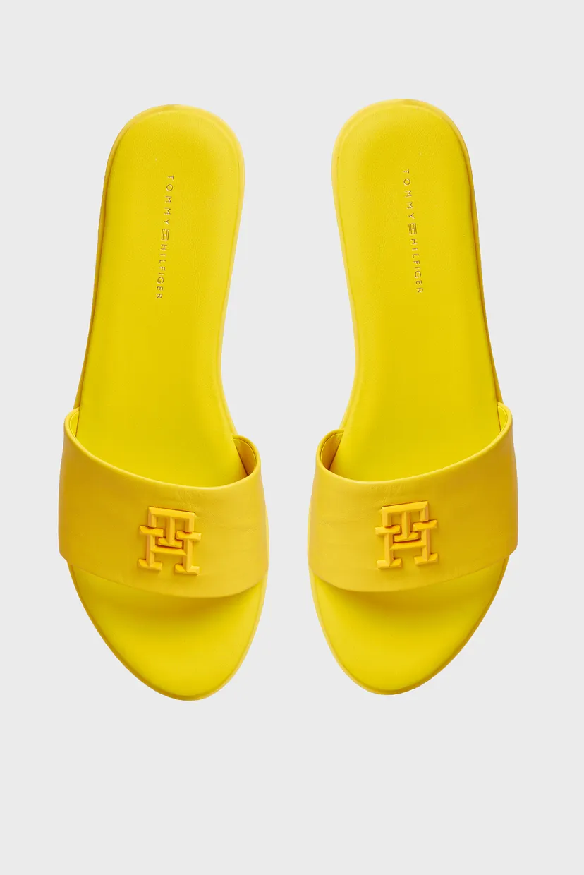 Жіночі жовті шкіряні слайдери TH POP MULE 4
