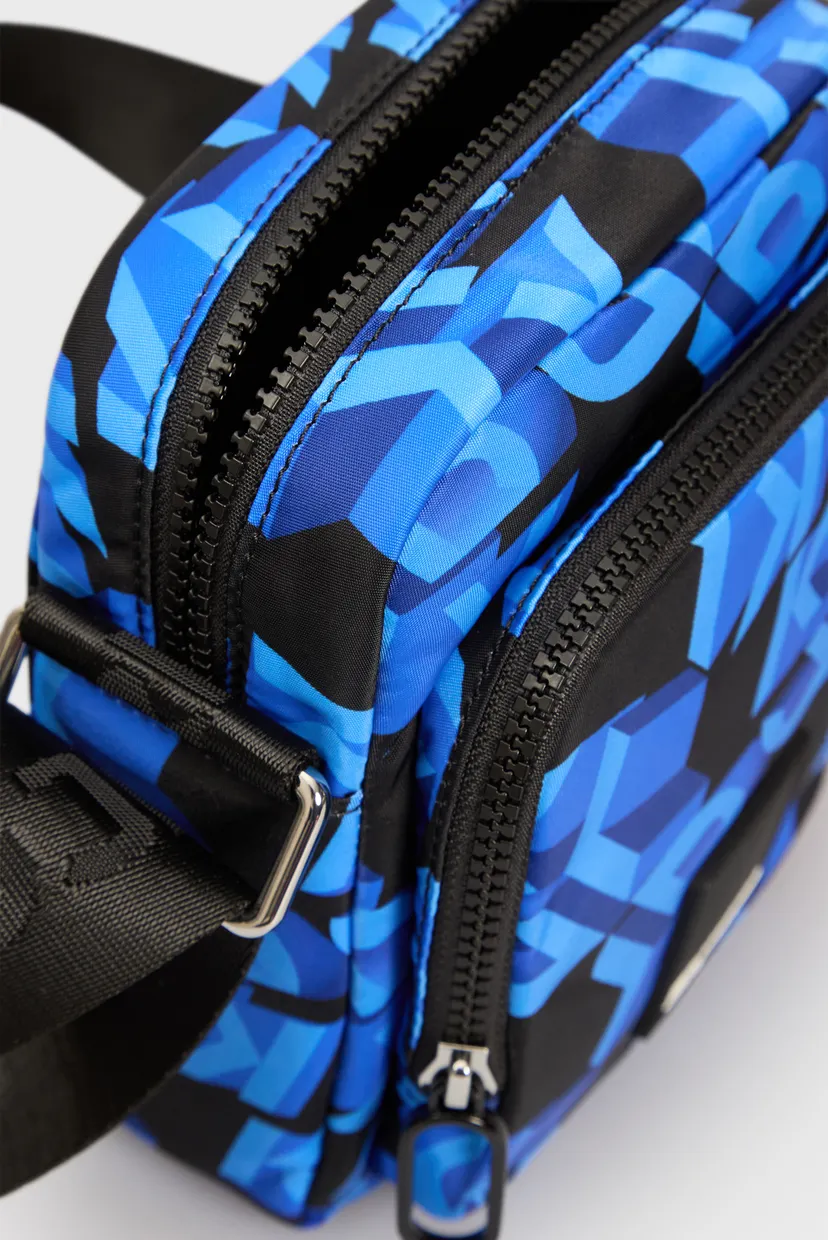 Чоловіча синя сумка з візерунком urban nylon ns cross body 5