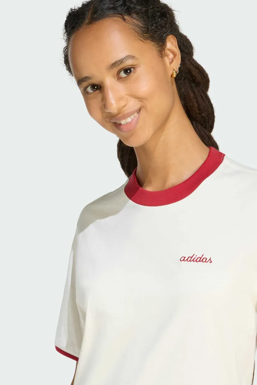 Женская белая футболка Seasonal Essentials Colorpop with Embroidered Graphic 4