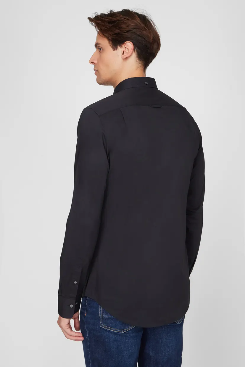 Мужская черная рубашка SLIM BROADCLOTH BD 4