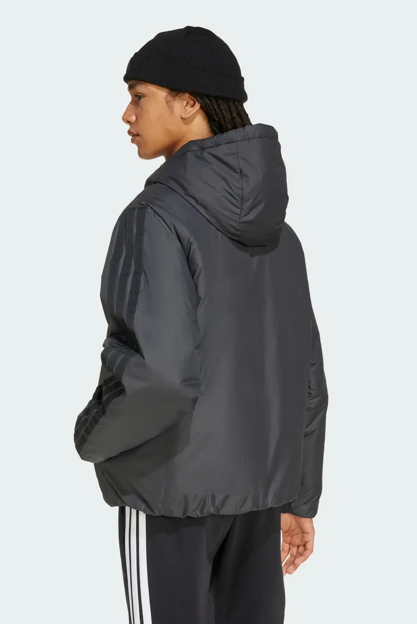 Чоловіча чорна куртка Essentials CLIMAWARM 3-Stripes Insulated Hooded 3