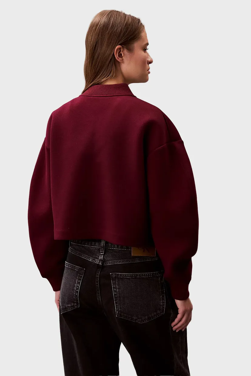 Женский бордовый бомбер A- OVERSIZED SCUBA ZIP BOMBER JA 3