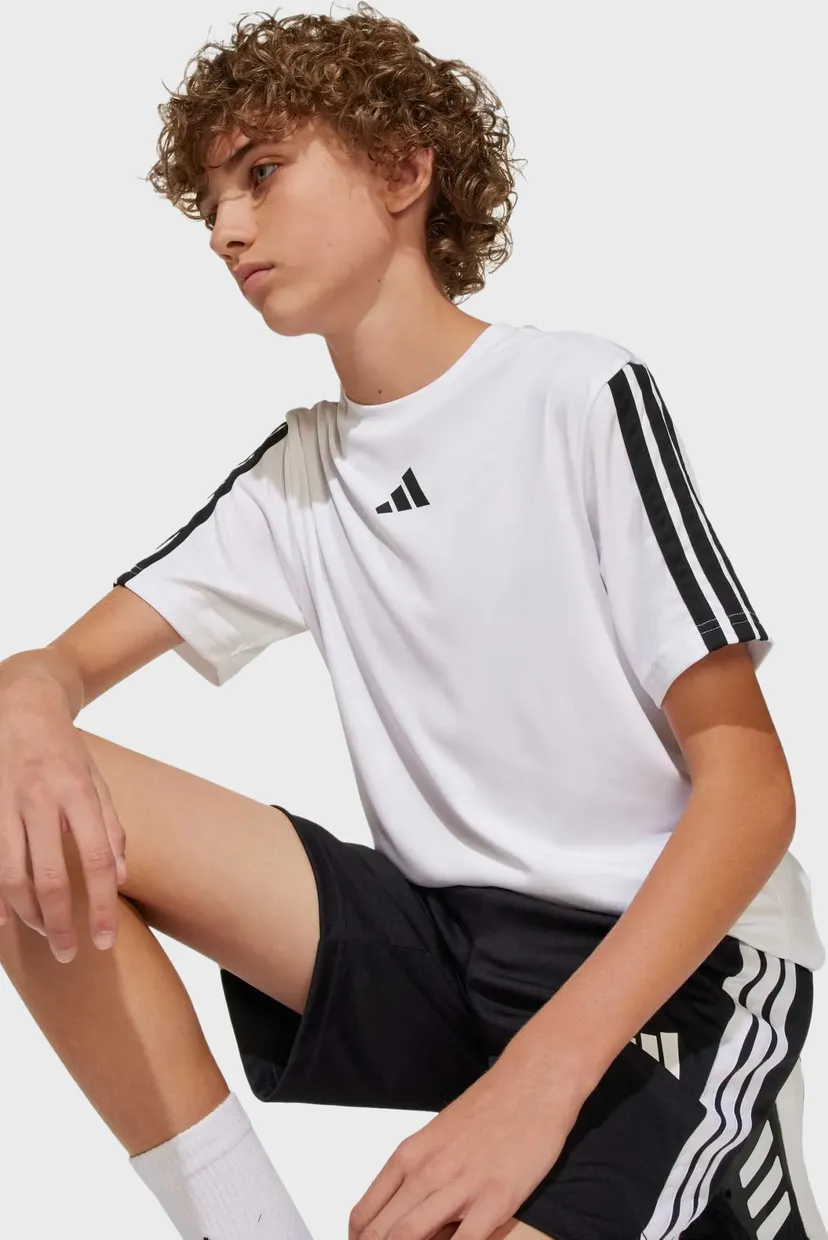 Детская белая футболка Train Essentials 3-Stripes Kids 4