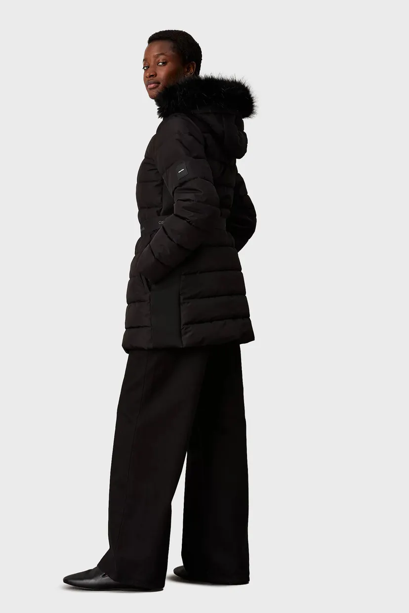 Жіноча чорна куртка MW PADDED SCUBA BELTED COAT 3