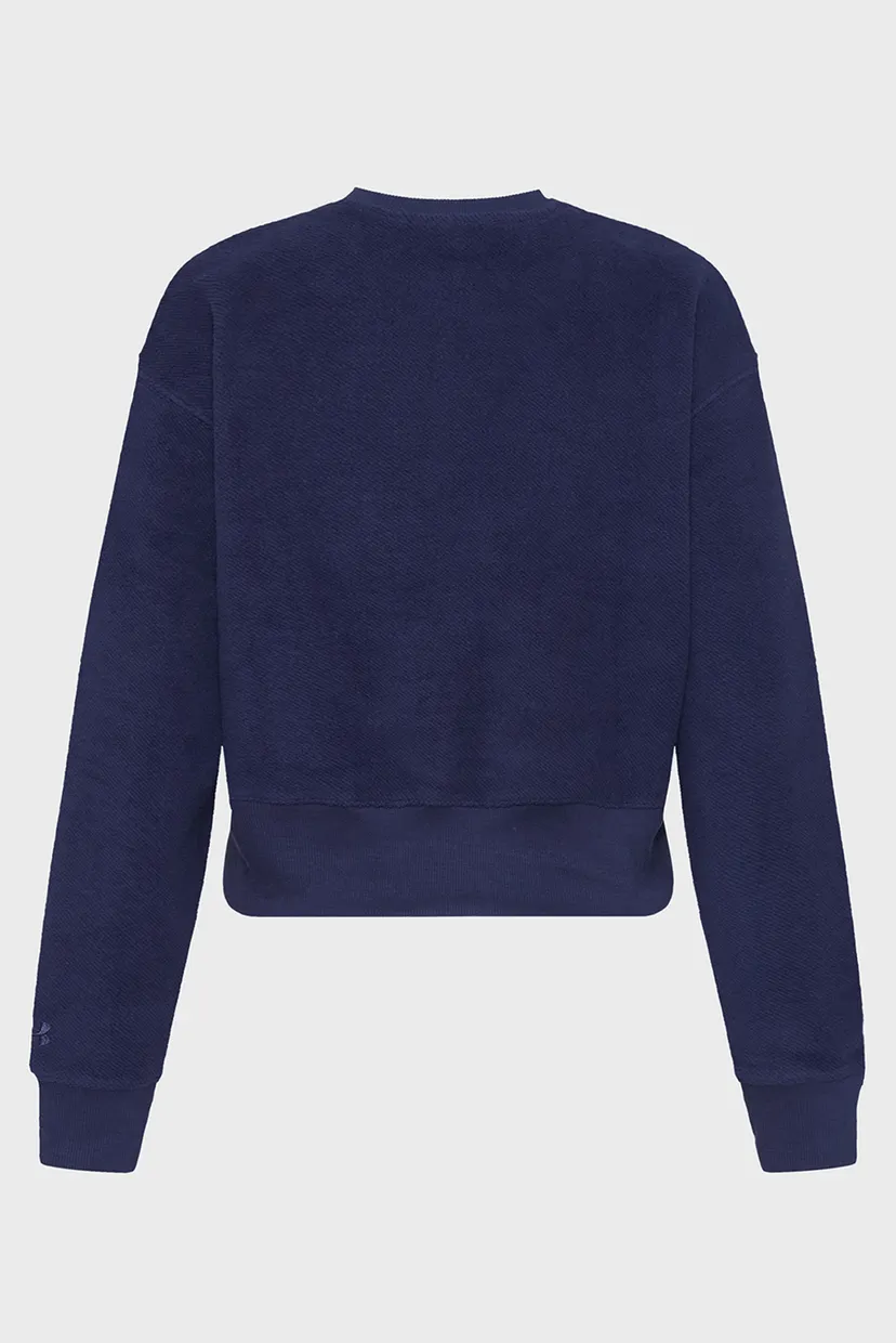 Женский темно-синий свитшот Icon Terry Varsity Crew 5