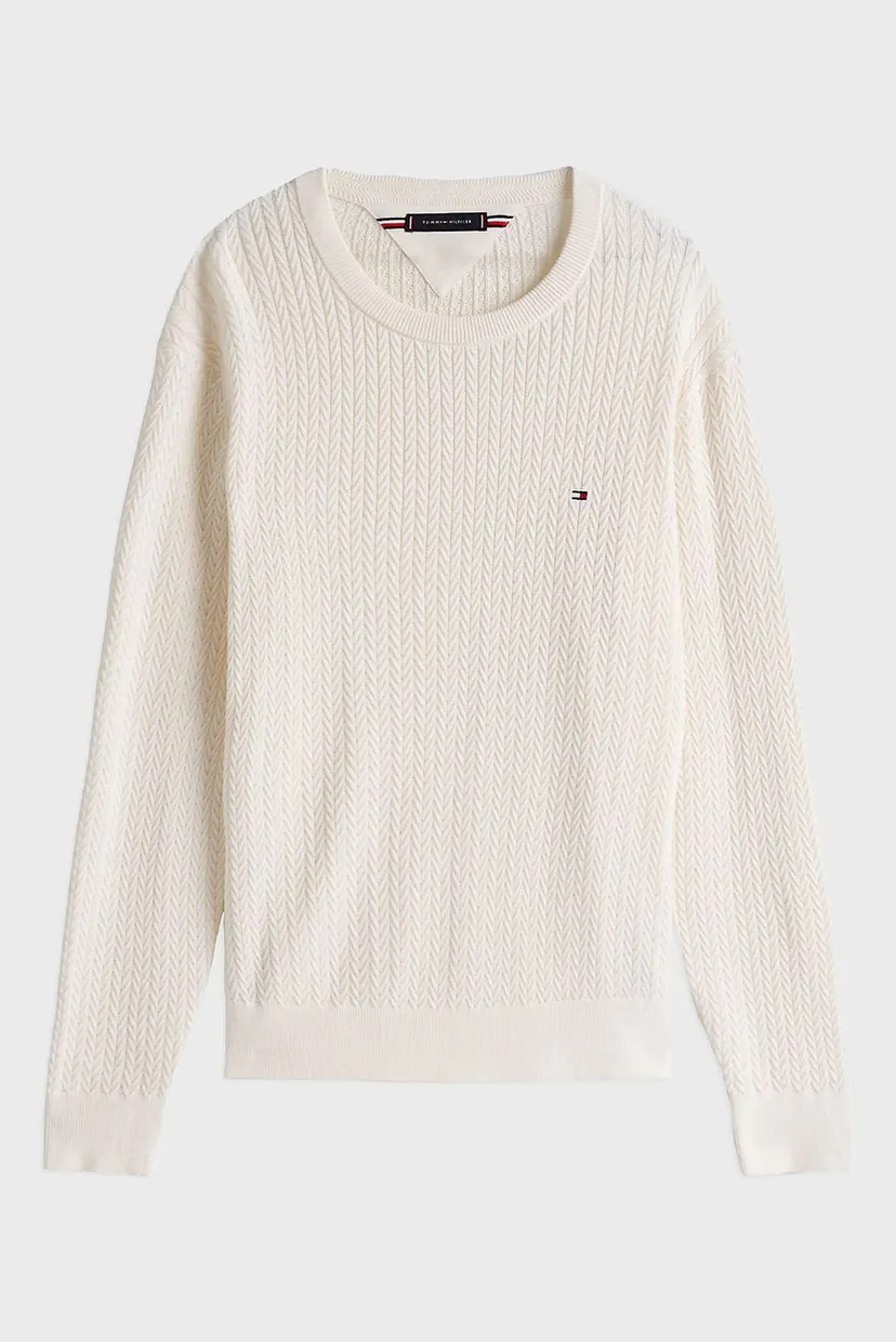 Чоловічий білий джемпер HERRINGBONE STRUCTURE 5