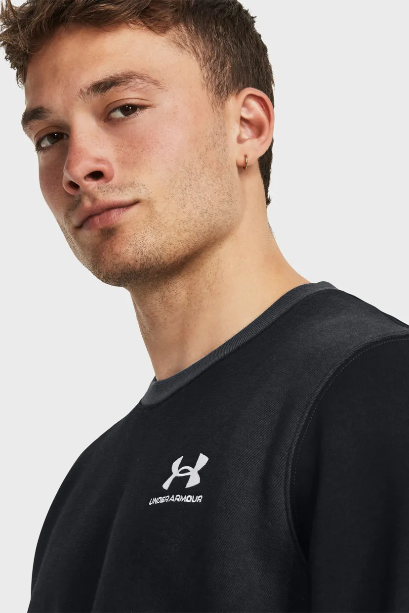 Чоловічий чорний світшот UA Essential Flc Novelty Crw 4