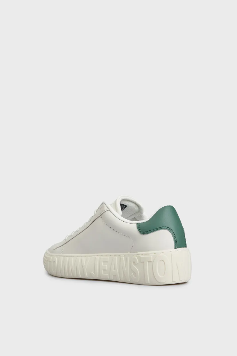 Мужские белые кожаные сникерcы LEATHER OUTSOLE 5