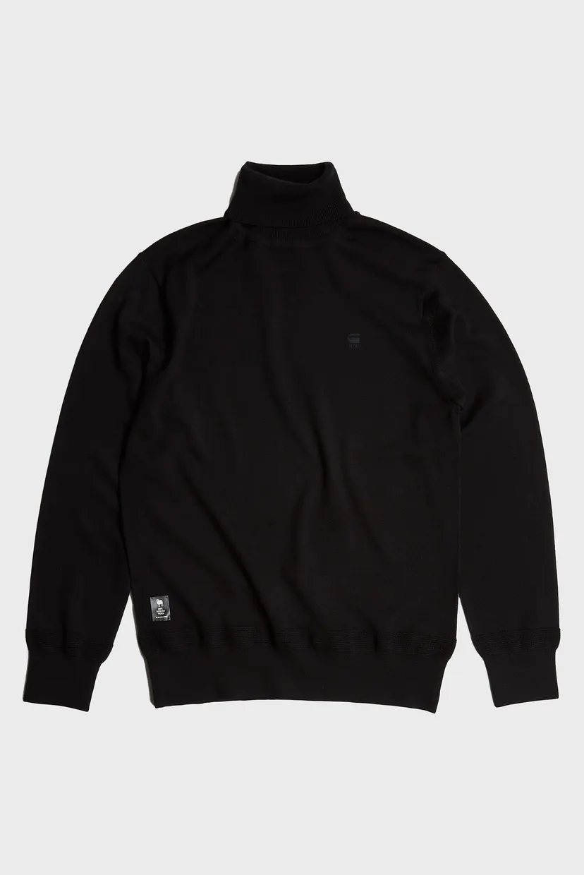 Чоловічий чорний вовняний гольф Premium core turtle knit 7