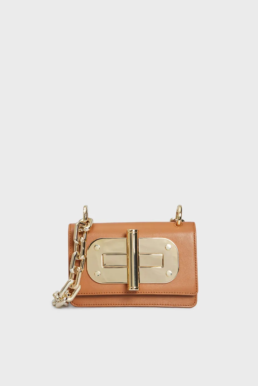 Жіноча коричнева шкіряна сумка THC TURNLOCK Tommy Hilfiger
