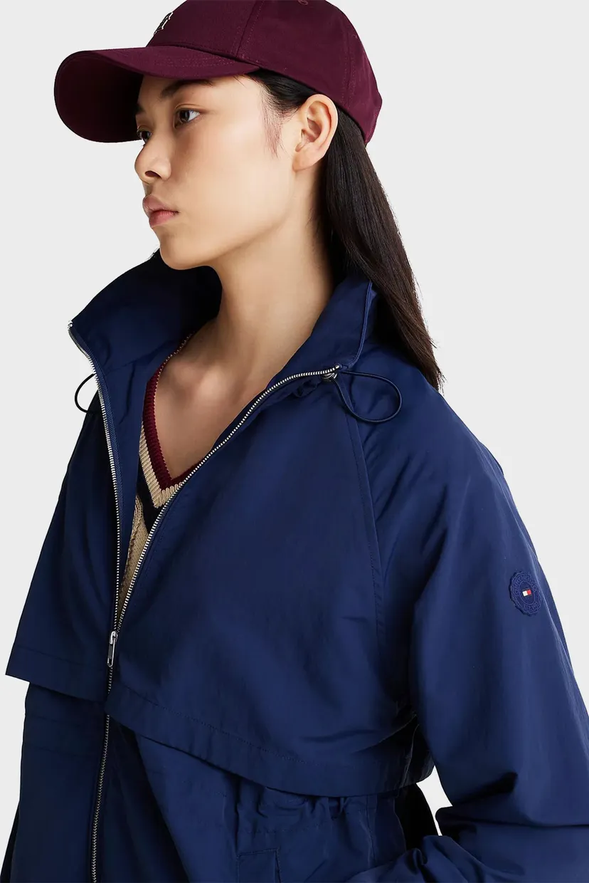 Жіноча темно-синя вітровка LONG NYLON WAISTED WINDBREAKER 4