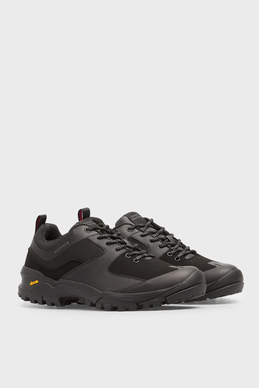 Мужские черные кожаные кроссовки VIBRAM 3