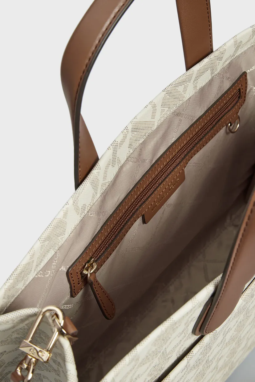 Женская бежевая сумка с узором GIGI LG GRAB TOTE Michael Kors