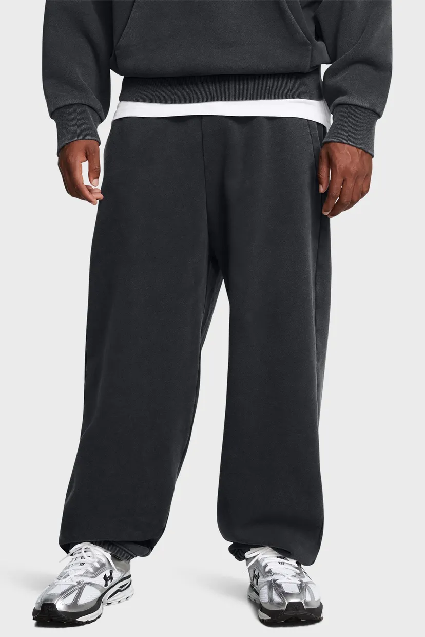 Чоловічі чорні спортивні штани UA Icon HWT Flc Wash OS Pant Under