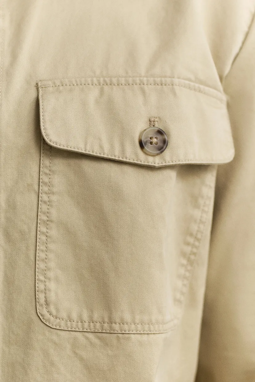 Чоловіча бежева сорочка TWILL OVERSHIRT 4