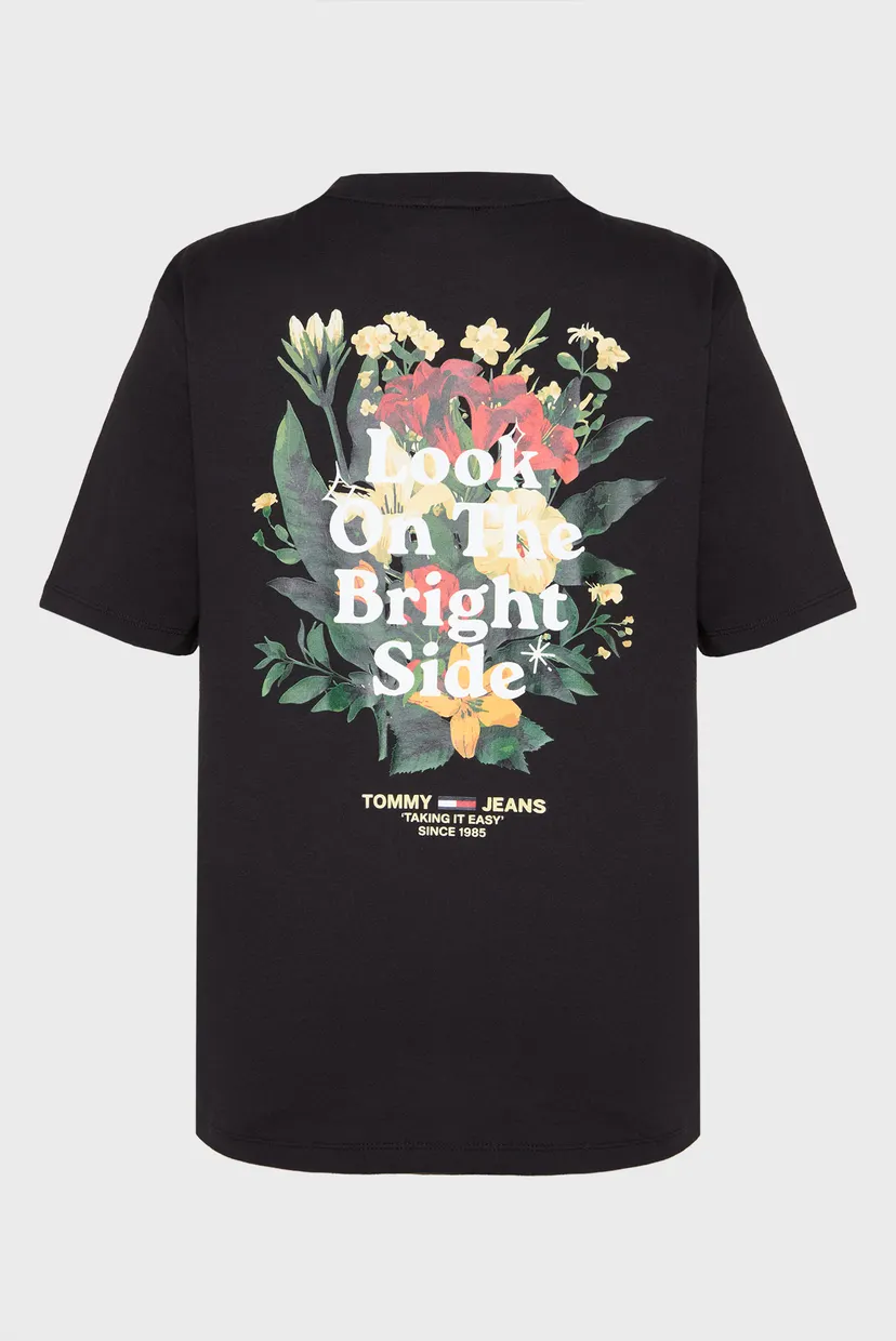 Жіноча чорна футболка FLOWERS TEE 7