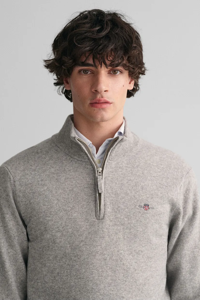 Мужская серая шерстяная кофта SUPERFINE LAMBSWOOL HALF ZIP 4