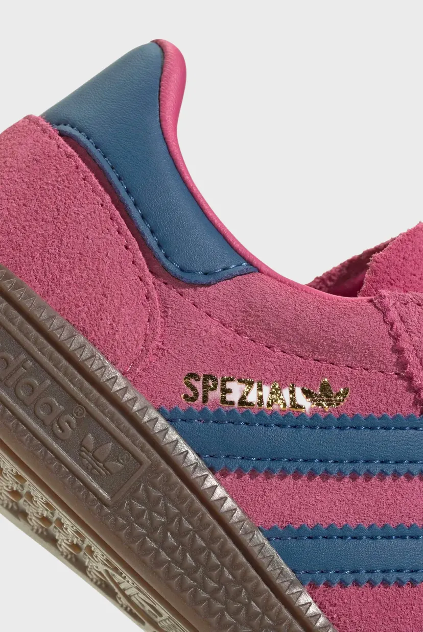 Детские малиновые замшевые сникерсы Handball Spezial Kids 9