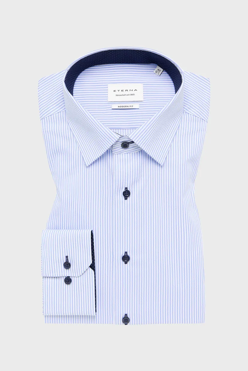 Чоловіча блакитна сорочка у смужку MODERN FIT 5
