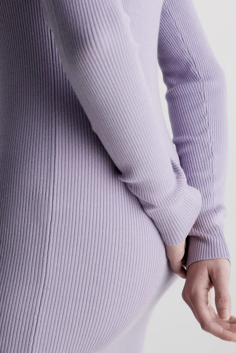 Жіноча бузкова сукня BADGE ROLL NECK 4