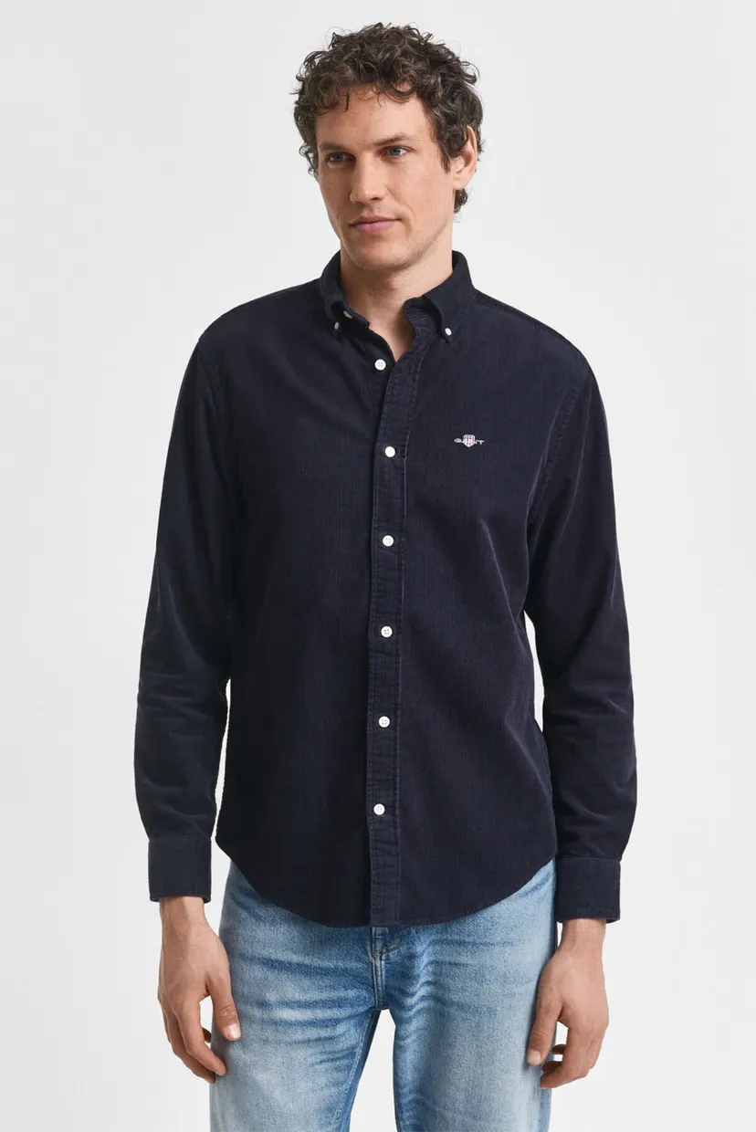 Мужская темно-синяя вельветовая рубашка REG CORDUROY SHIRT 4