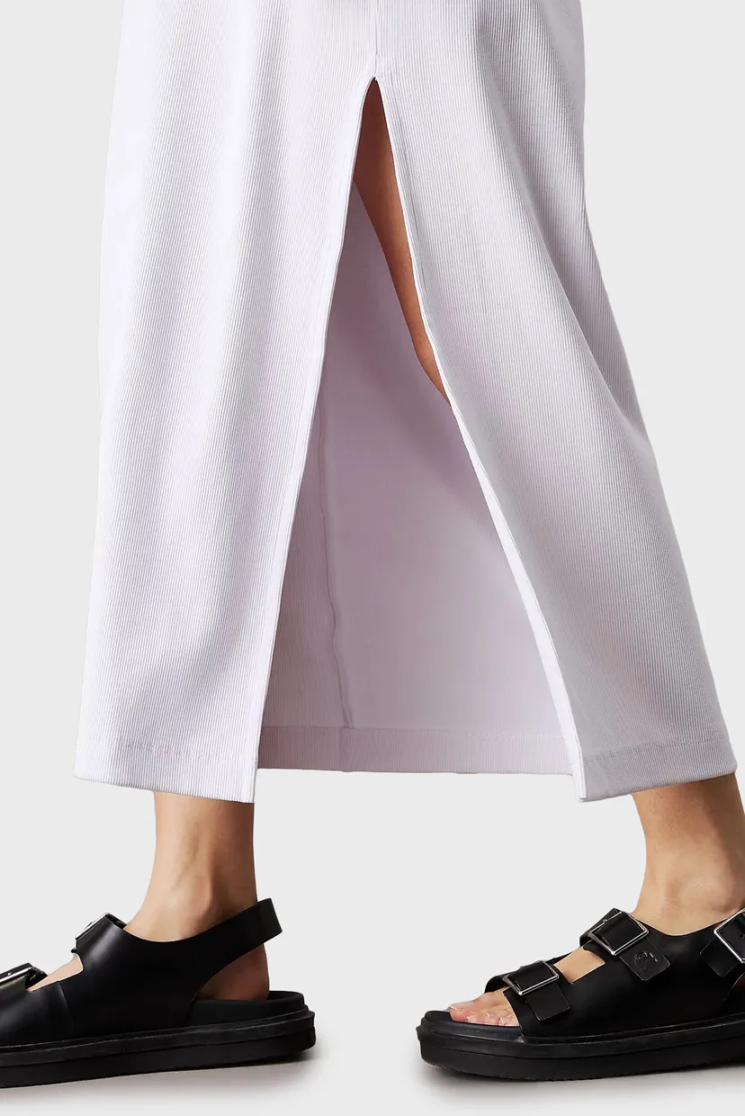 Женское белое платье MONOLOGO LONG RIB TEE 4