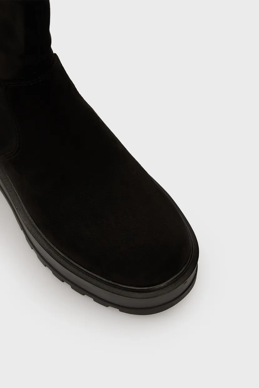Женские черные полусапоги FLATFORM ZIP MG SS 4