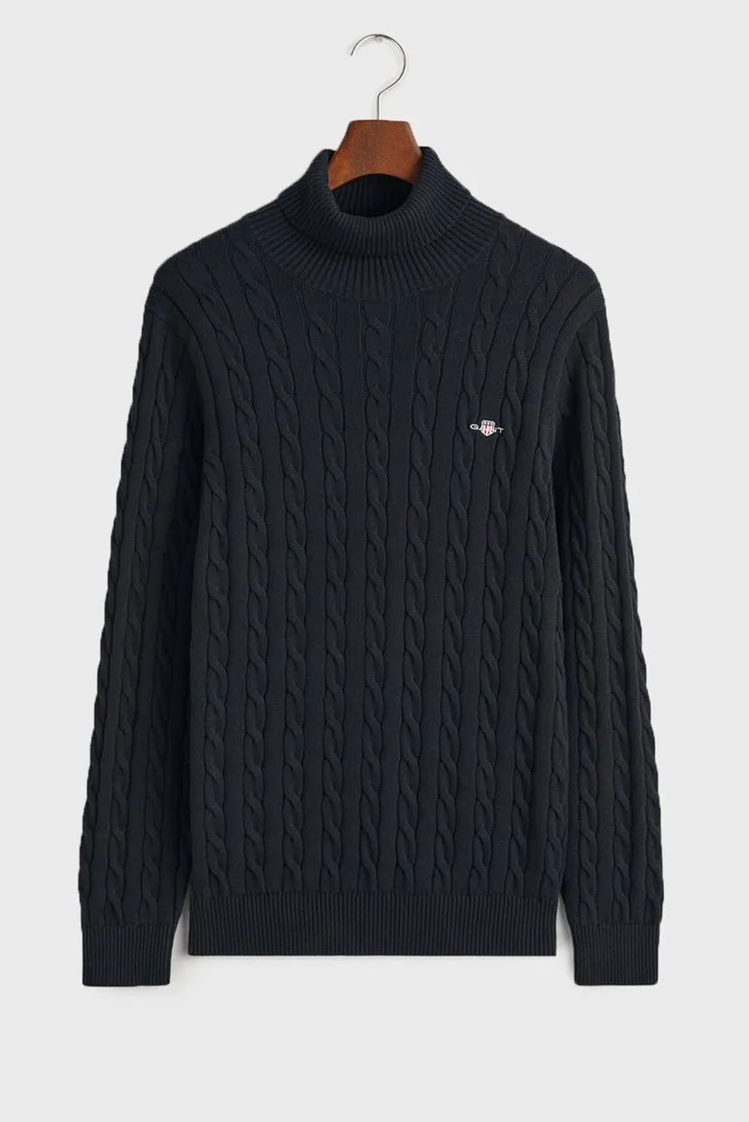 Мужской черный гольф COTTON CABLE TURTLE NECK 6