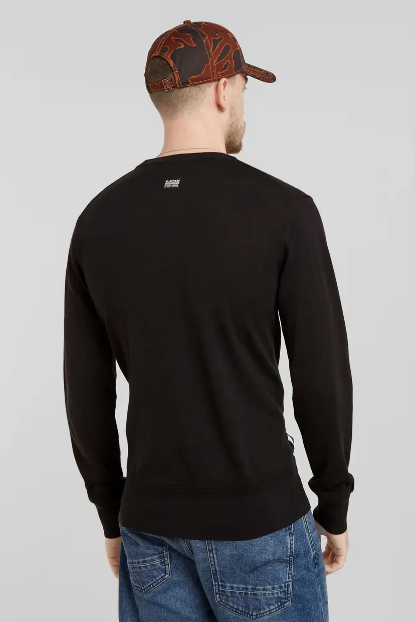 Мужской черный шерстяной джемпер Premium core r knit 3