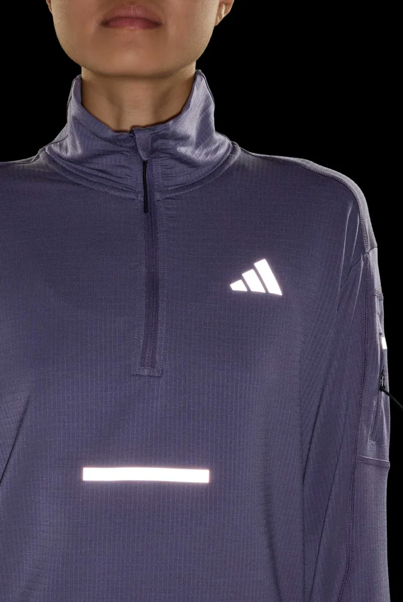 Женская сиреневая спортивная кофта Adi365 Running CLIMAWARM+ Half-Zip 6