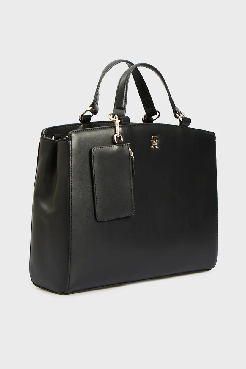 Женская черная сумка TH MONOTYPE SATCHEL 3