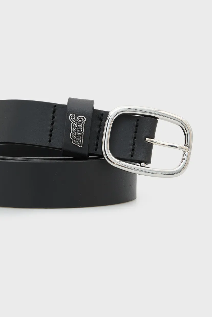 Женский черный кожаный ремень OVAL 3.0 BUCKLE 3