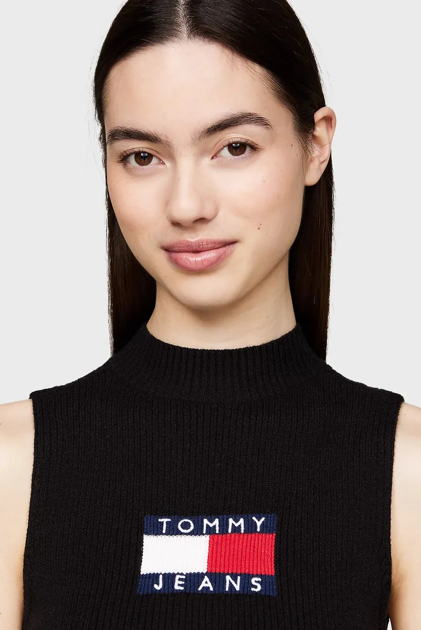 Жіночий чорний топ TJW SL RIB CENTER FLAG MOCKNECK 4