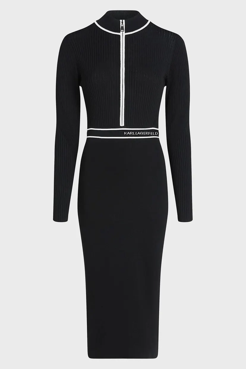 Жіноча чорна сукня LOGO KNIT DRESS 5