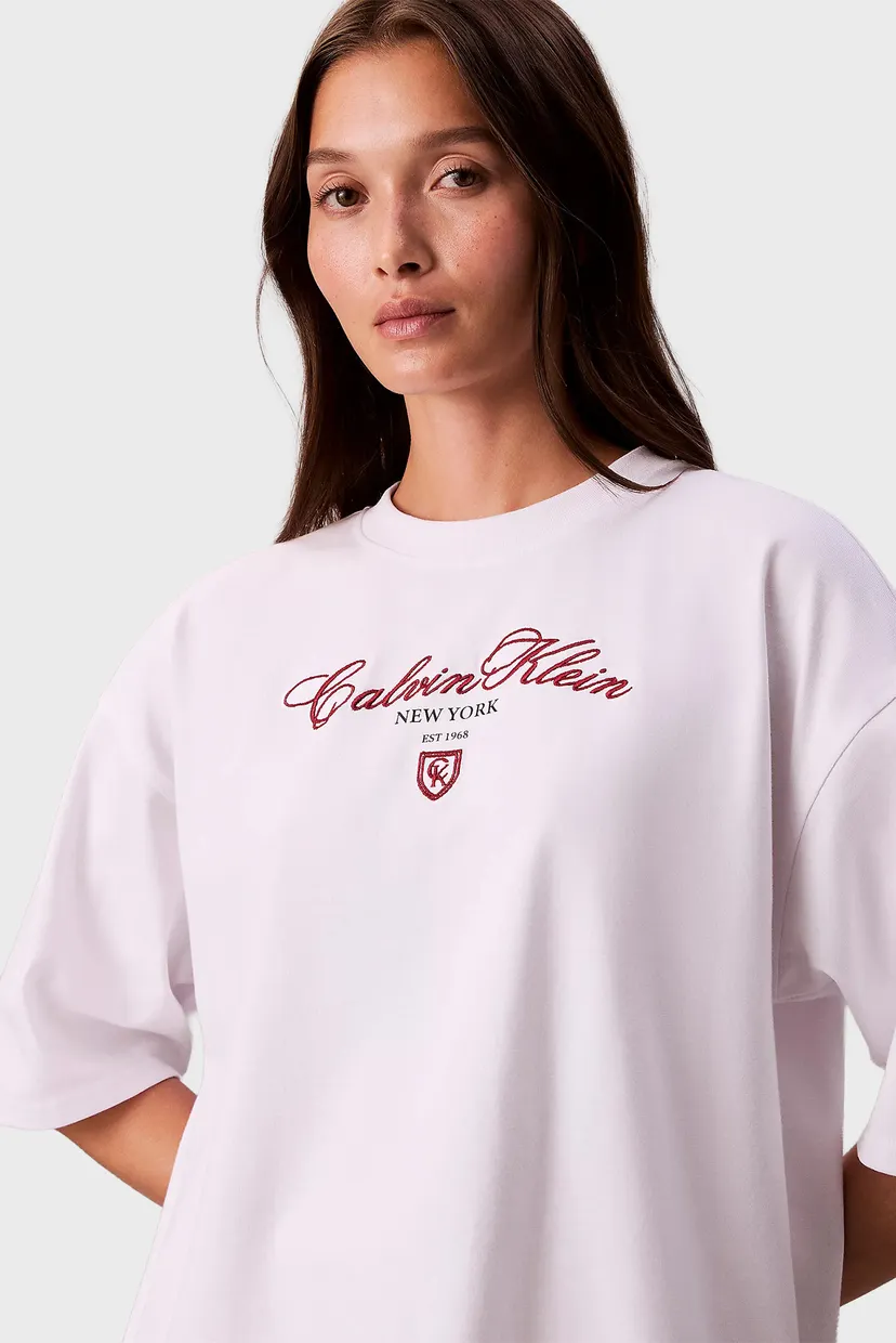 Жіноча біла футболка OVERSIZE CK NY 4