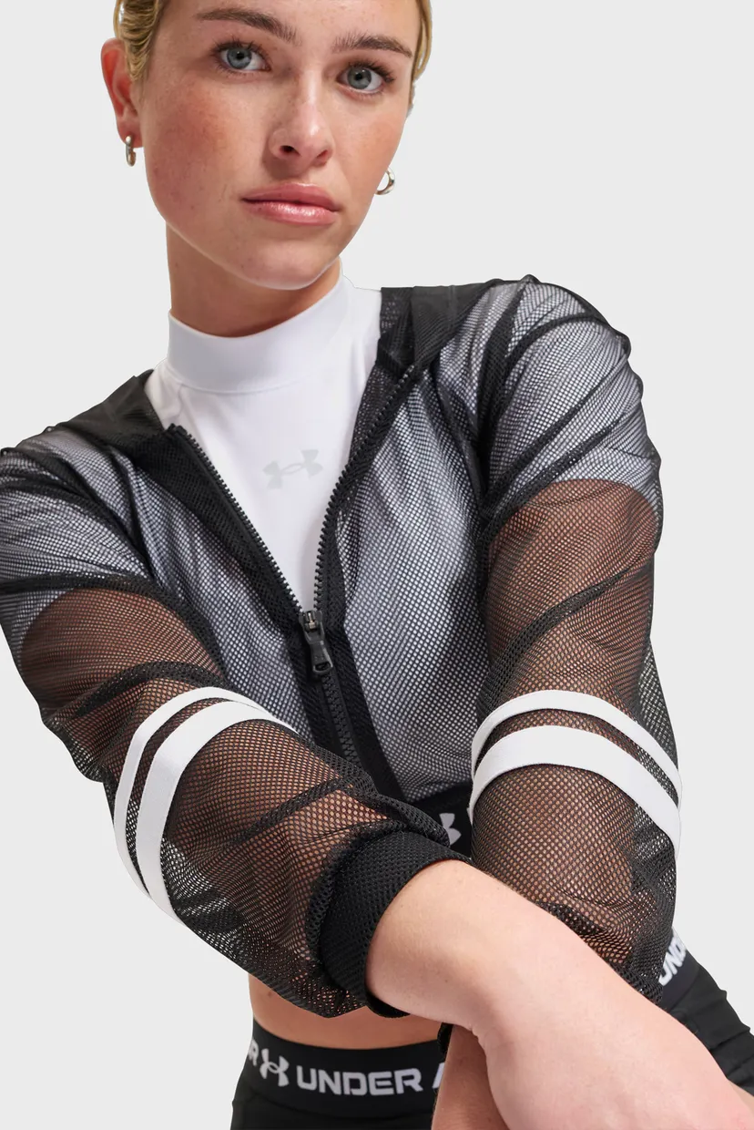 Женское черное худи HeatGear Mesh FZ 4