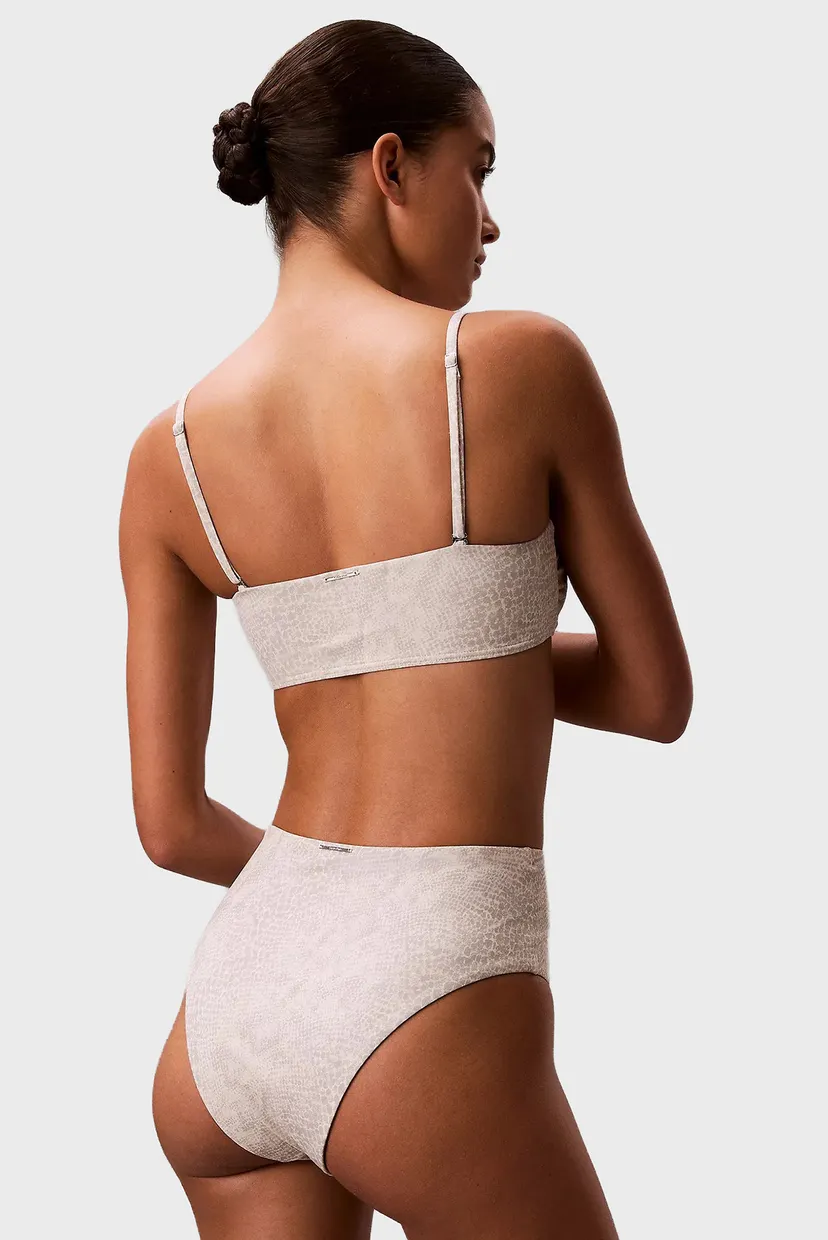 Жіночі сірі трусики від купальника з візерунком HIGH WAIST BIKINI 4