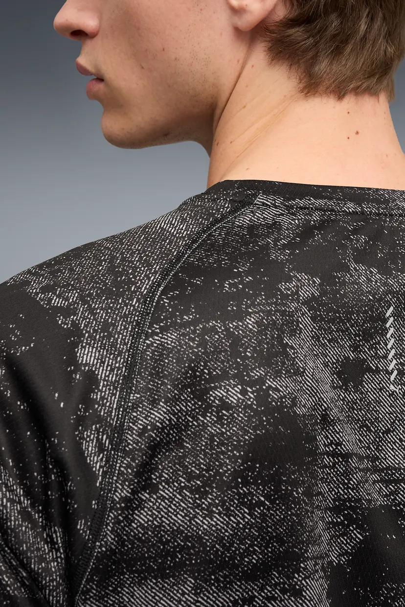 Мужская черная футболка с узором Run Velocity Printed Tee Men 4