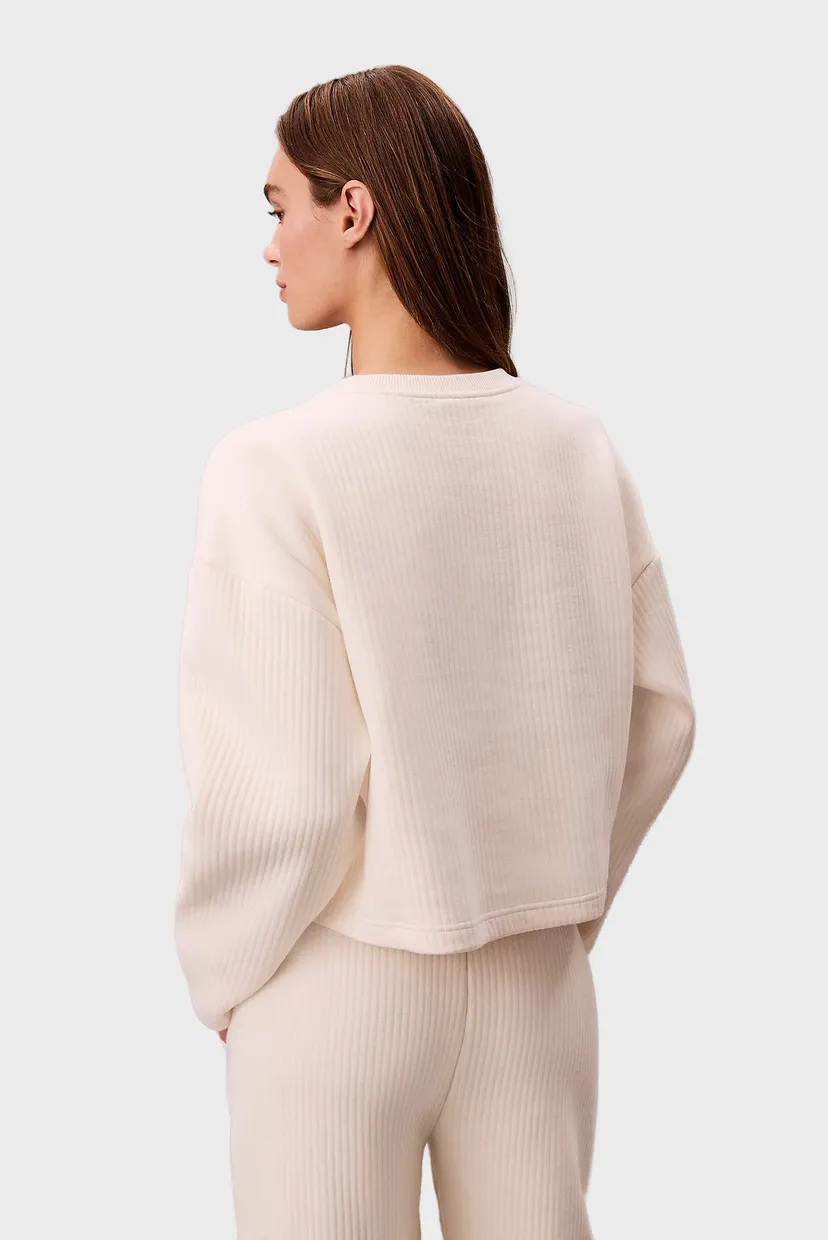Женский белый свитшот LS QUILTED 3