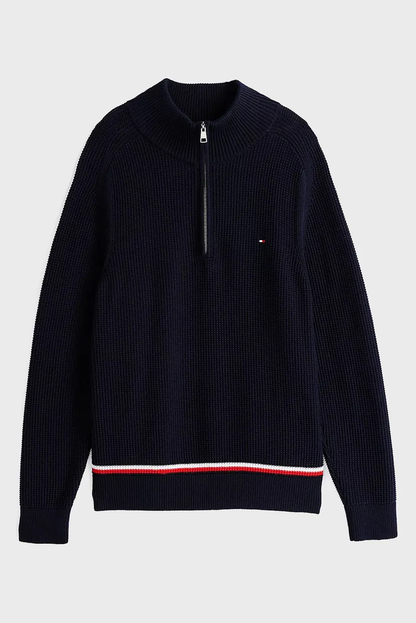 Мужская темно-синяя кофта STRUCTURE GLOBAL STRIPE ZIP MOCK 5