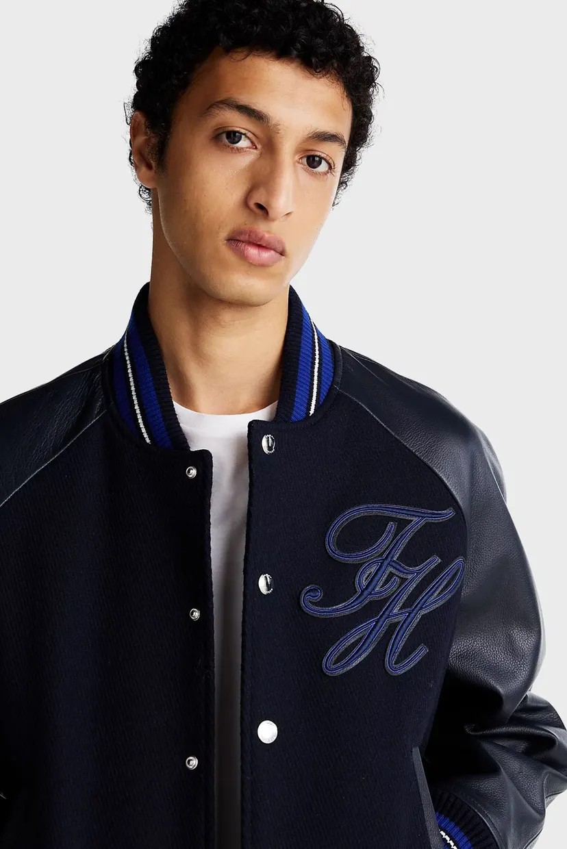 Мужской темно-синий шерстяной бомбер WOOL VARSITY JACKET 4