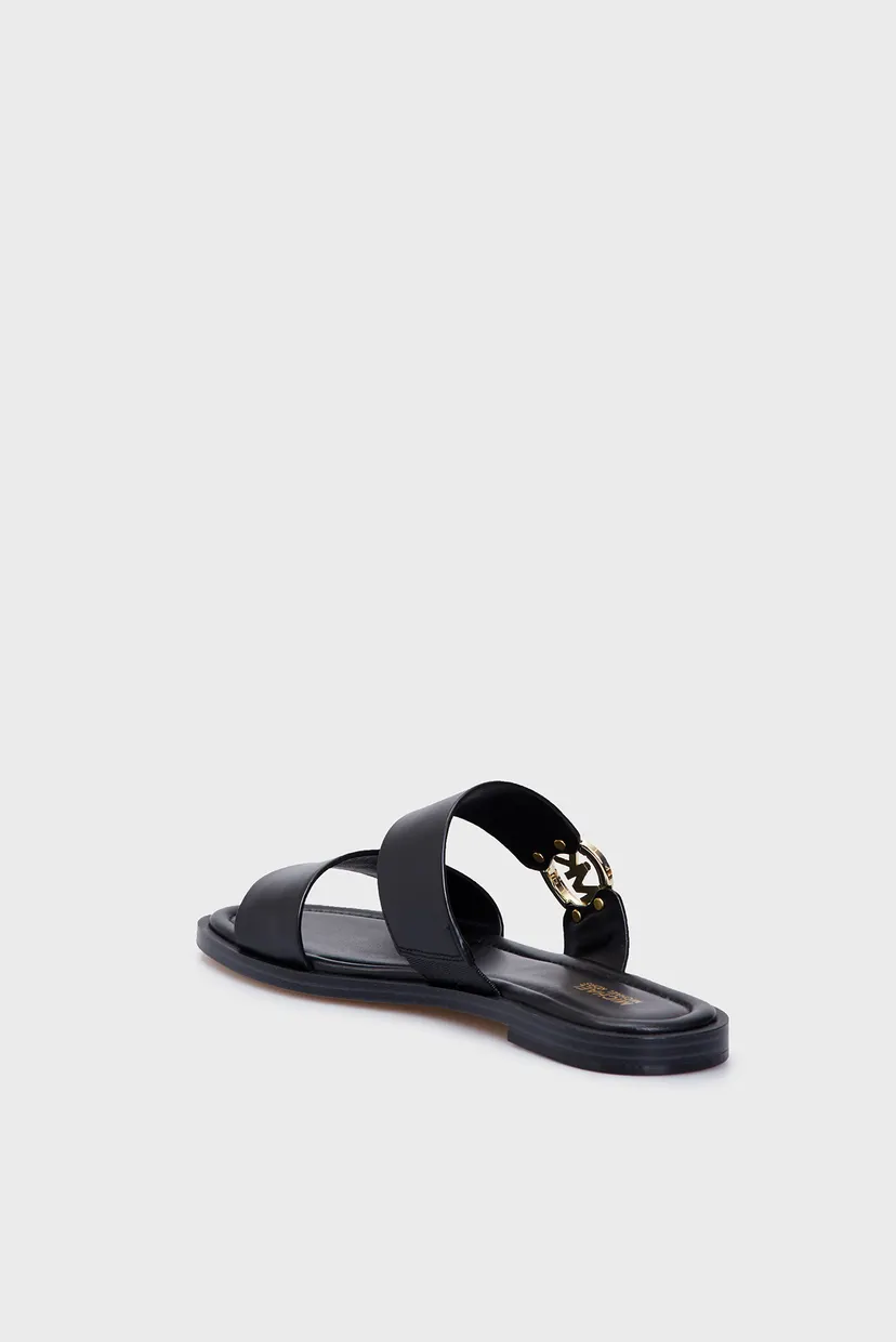 Женские черные кожаные слайдеры VERA FLAT THONG 5