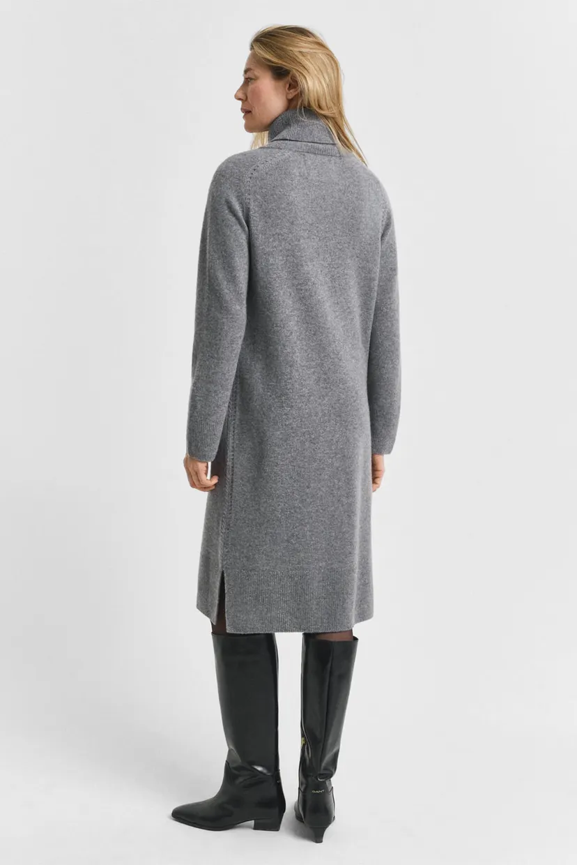 Женское серое шерстяное платье DETAIL TURTLENECK DRESS 3