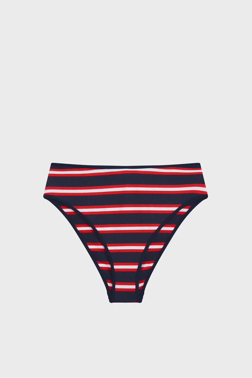 Жіночі трусики від купальника у смужку HIGH WAIST CHEEKY 5