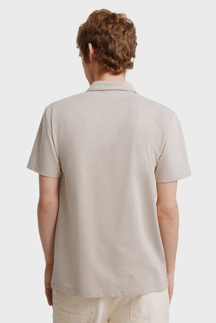 Чоловіче бежеве поло slim fit 3
