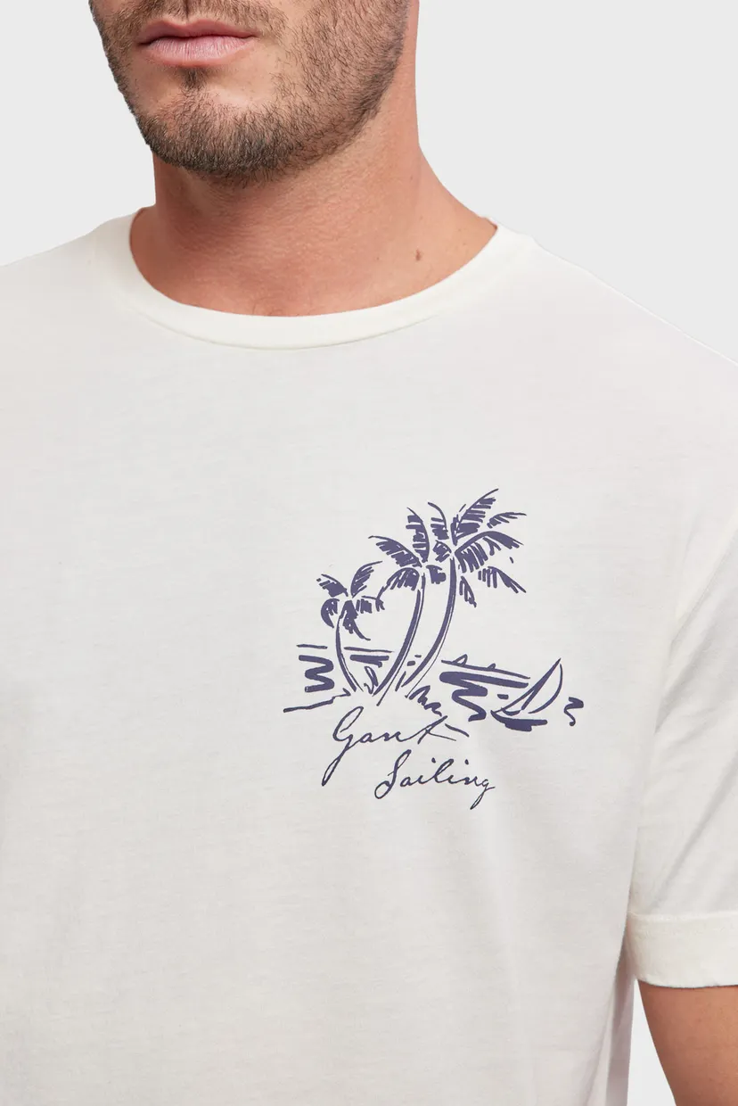 Чоловіча біла футболка SUNFADED PRINTED T-SHIRT 4